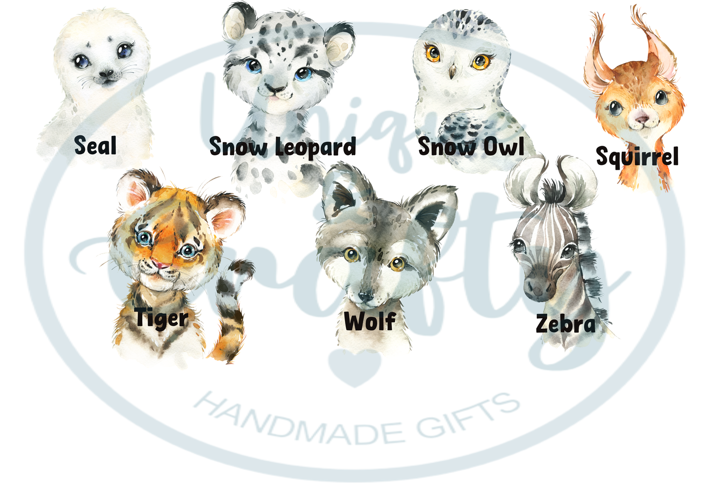 Face Cloth, Flannel.. Cute Animals.. Personalised gift.