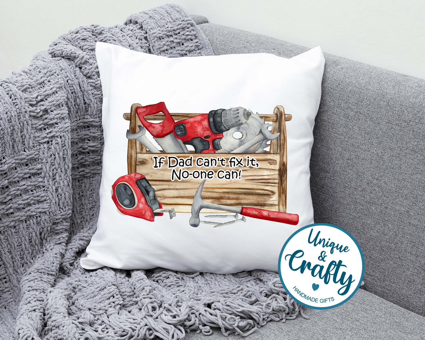 Father's Day Cushion. Dad can fix it.. tools..