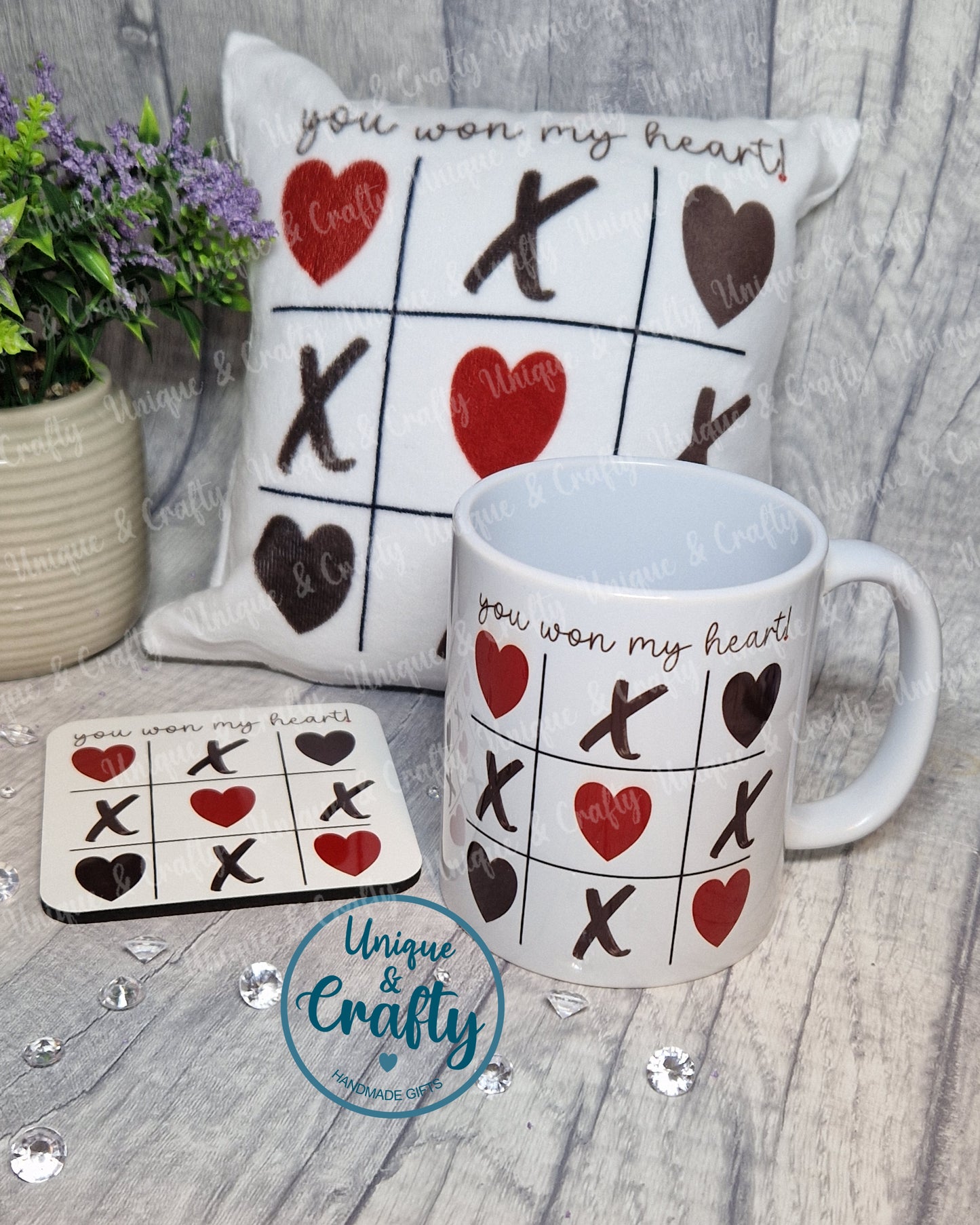 You won my heart Mug and Coaster.. Valentines