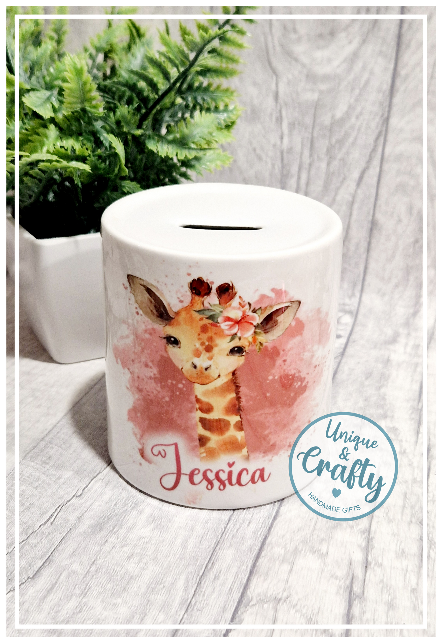 Ceramic Money box.. Personalised Cute Animals..
