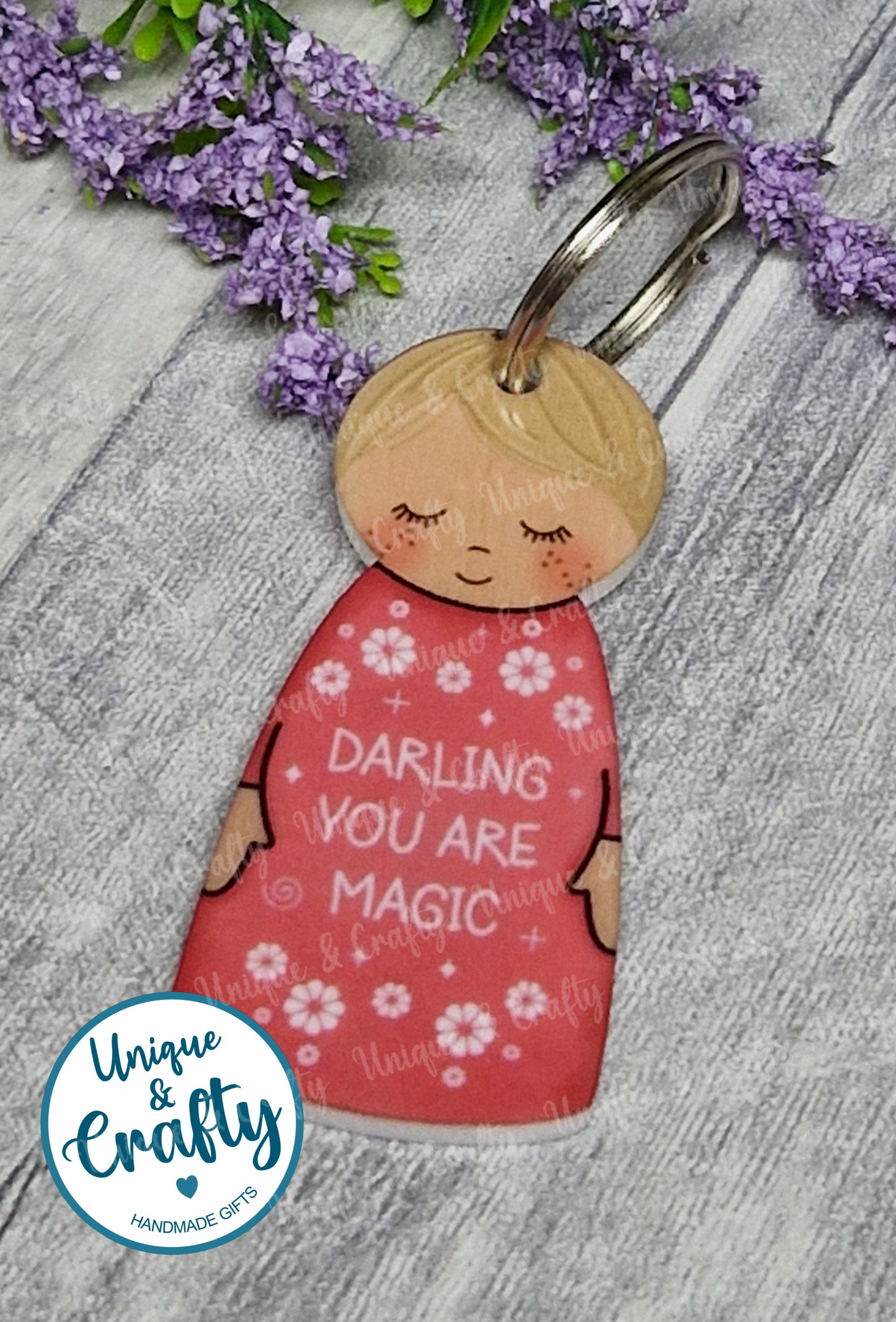 Peg Doll Motivational Keyring