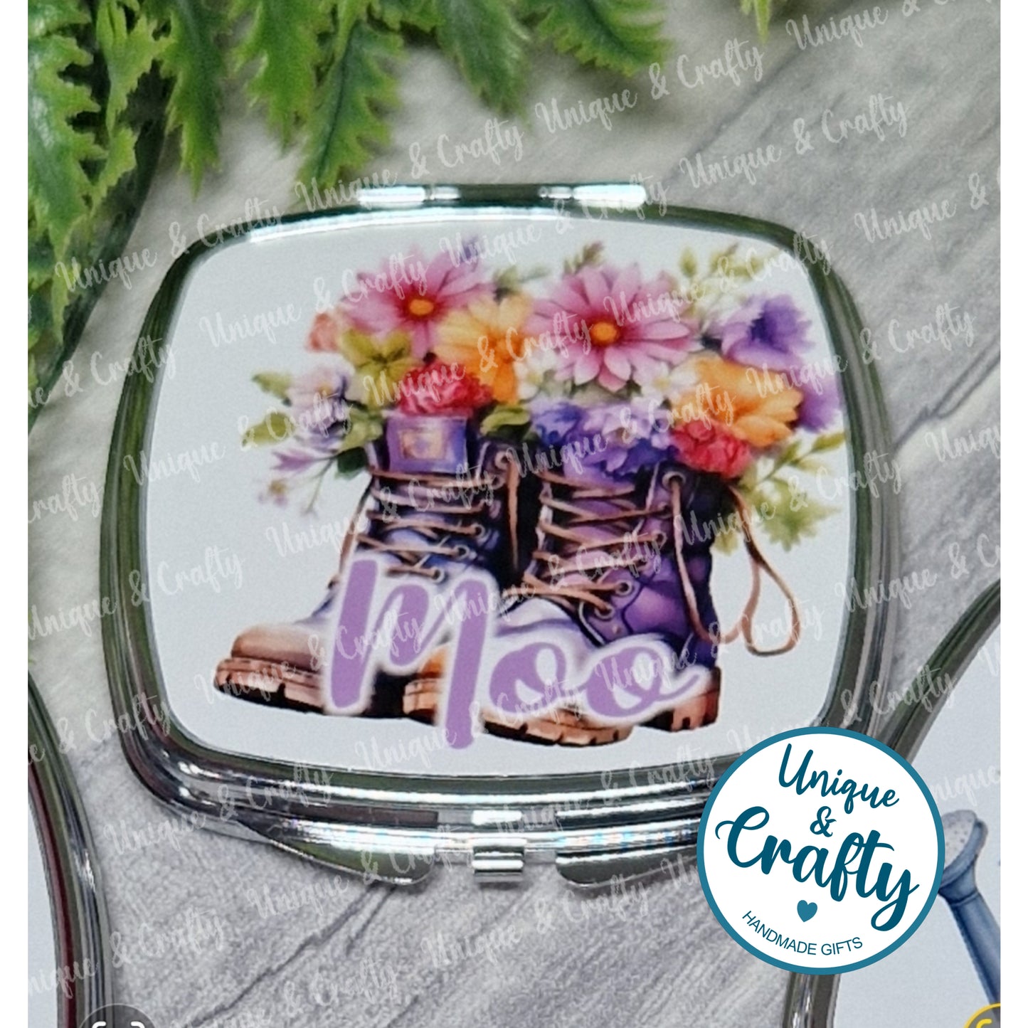 Floral Compact Mirror