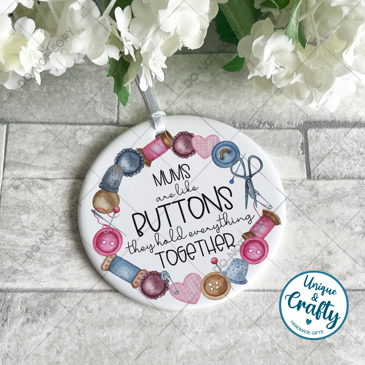 Personalised plaque.. like buttons, hold everything together