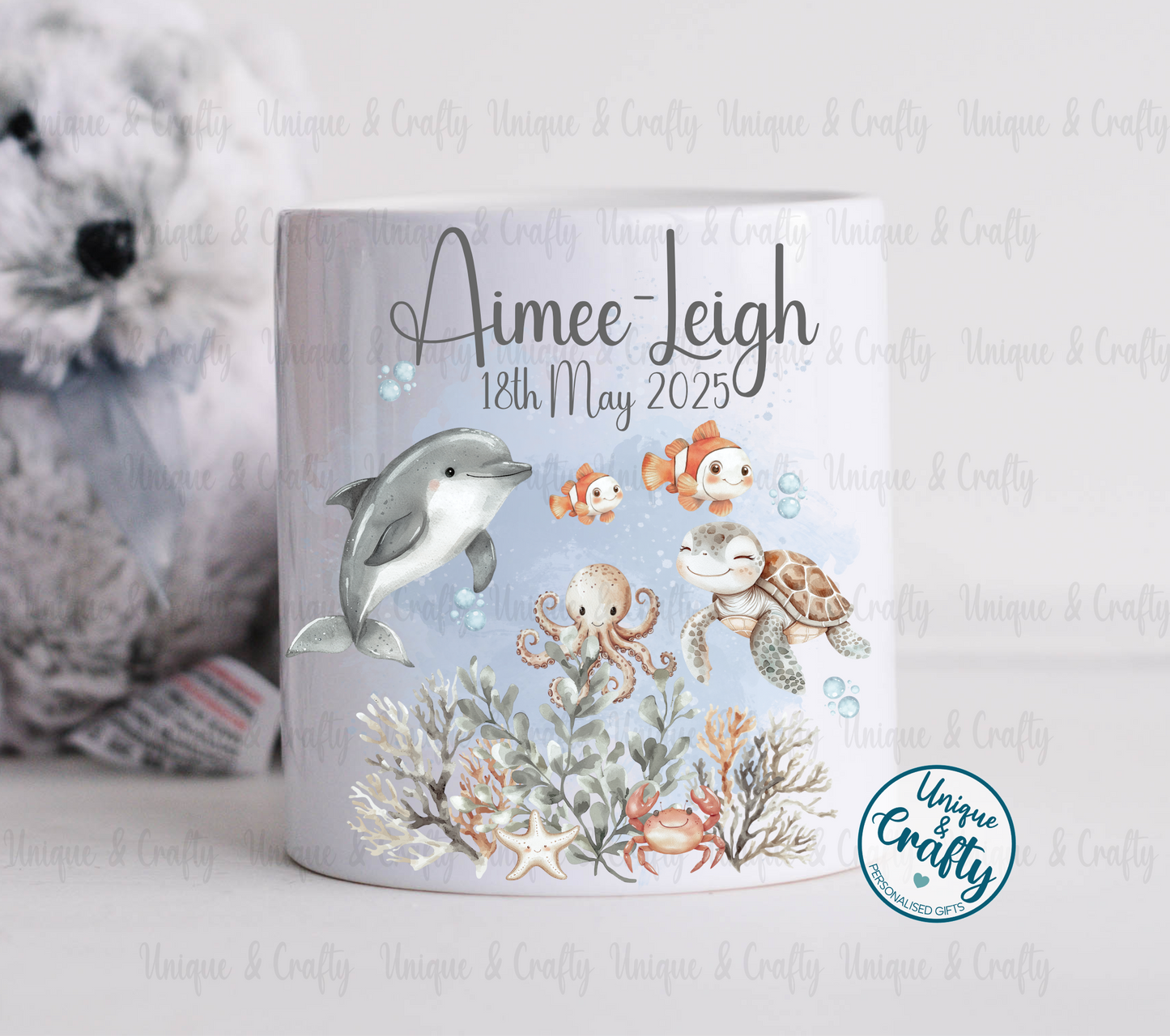 *AUGUST FREEBIE* Ceramic Money box.. Under the sea theme