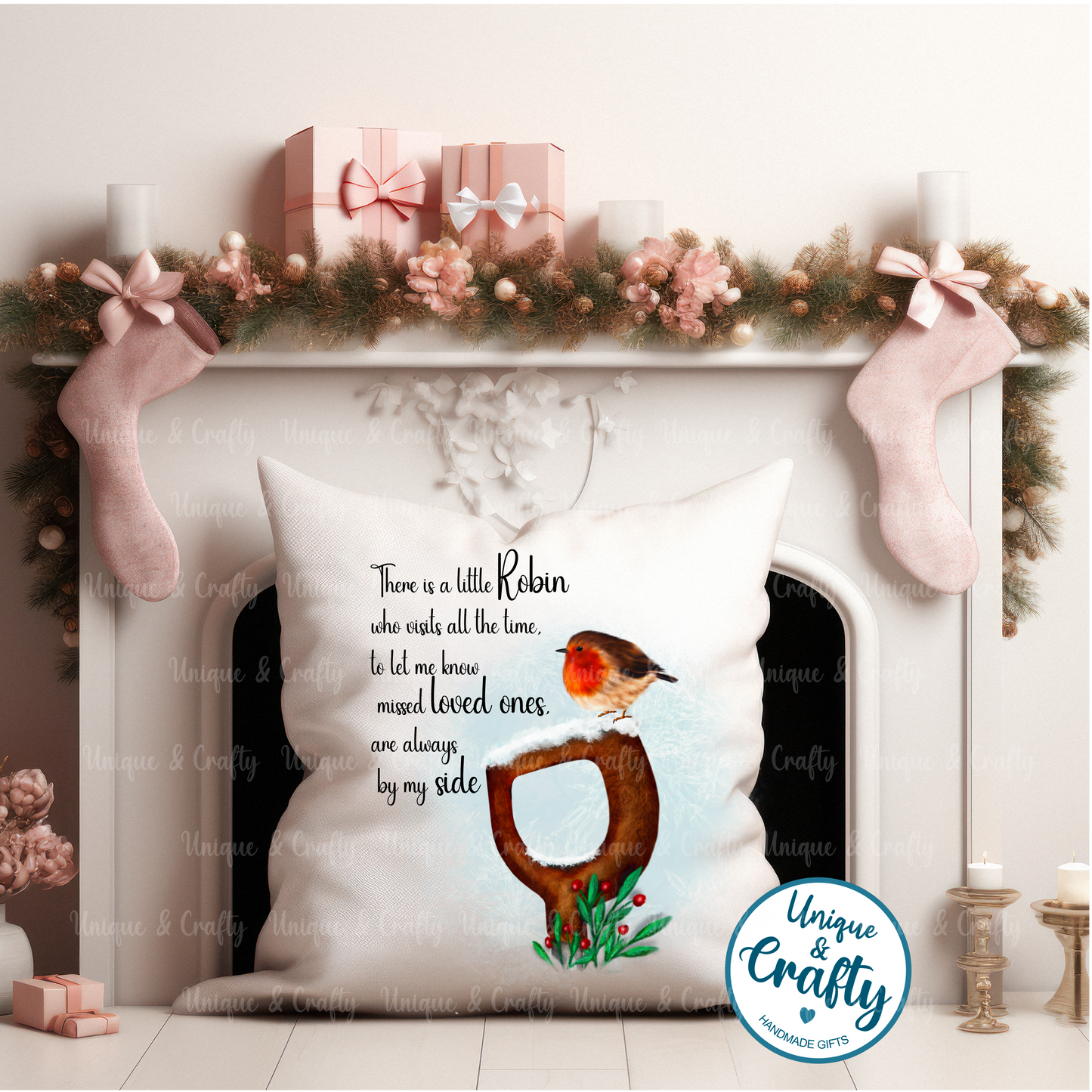 Visiting Robin Personalised Cushion