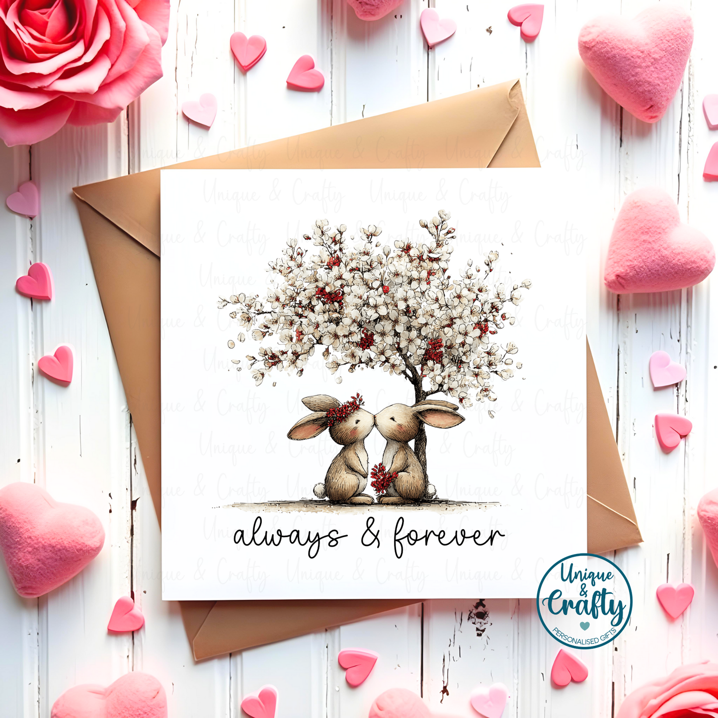 Always and Forever.. Valentine's Day Card. 6x6in cards.