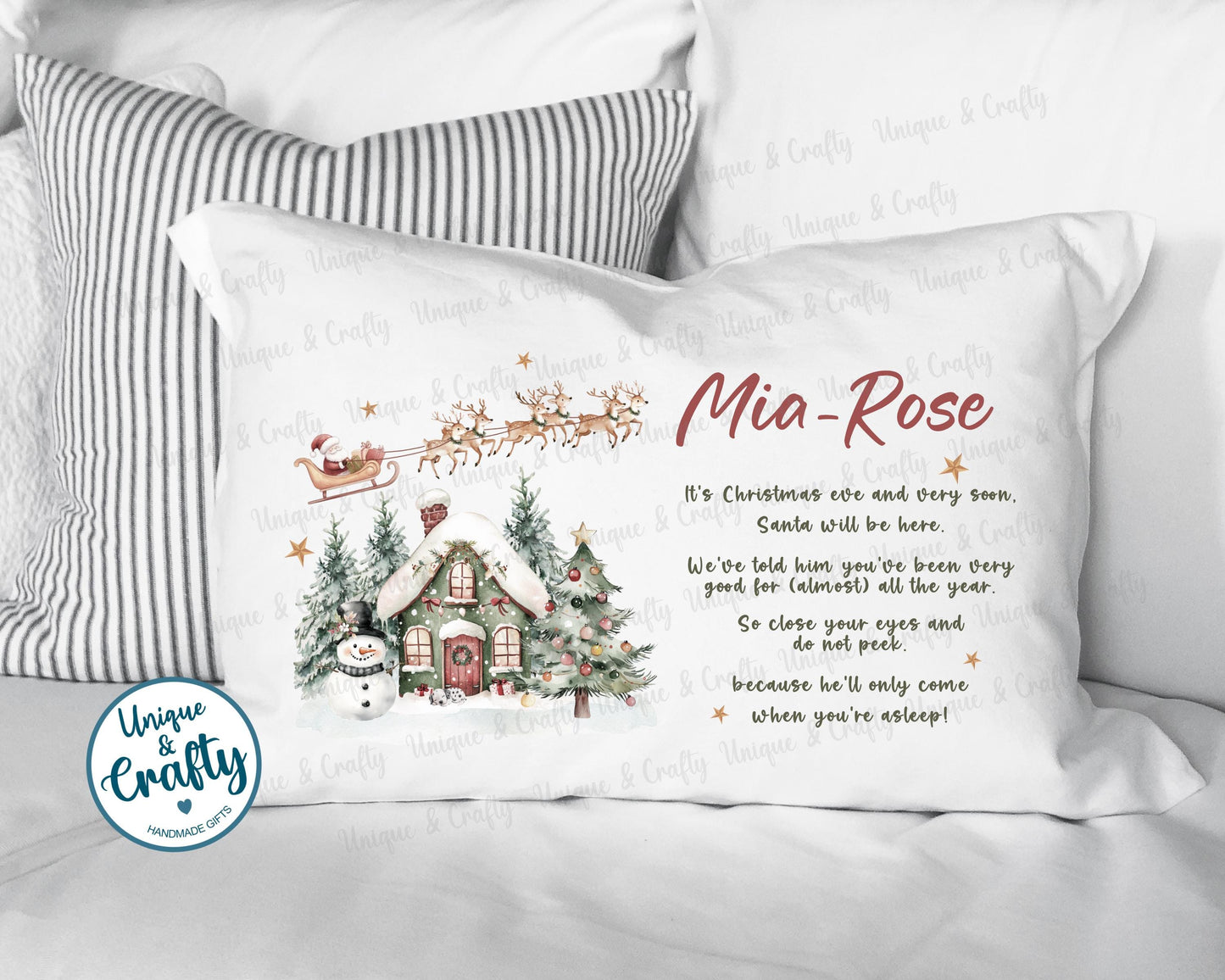 Christmas Eve Pillowcase, Pillow, cushion.