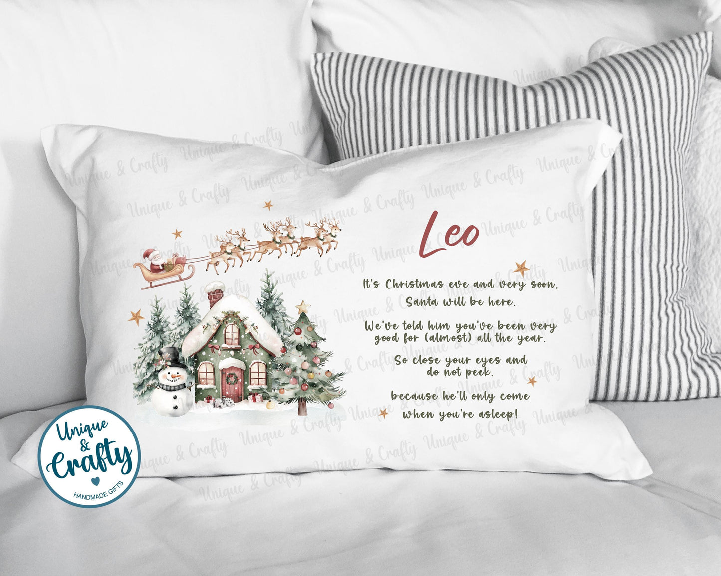 Christmas Eve Pillowcase, Pillow, cushion.