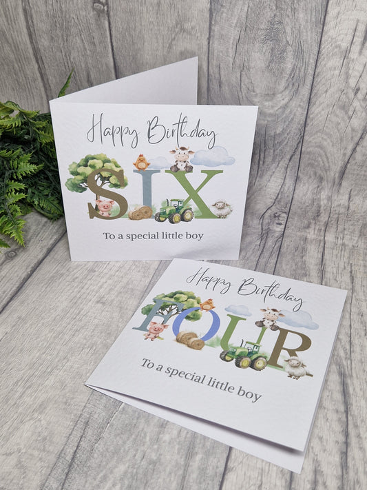 Farmyard themed Birthday Card. 6x6in