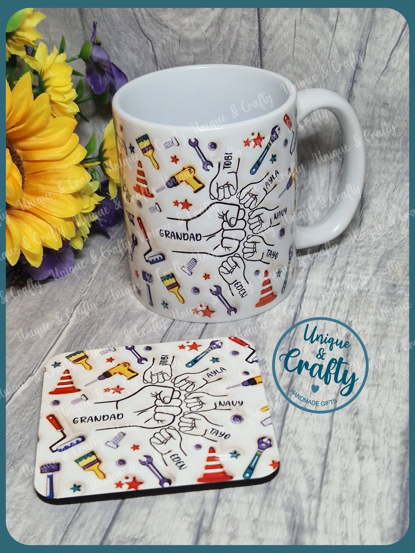 Dad, Grandad Mug and Coaster set