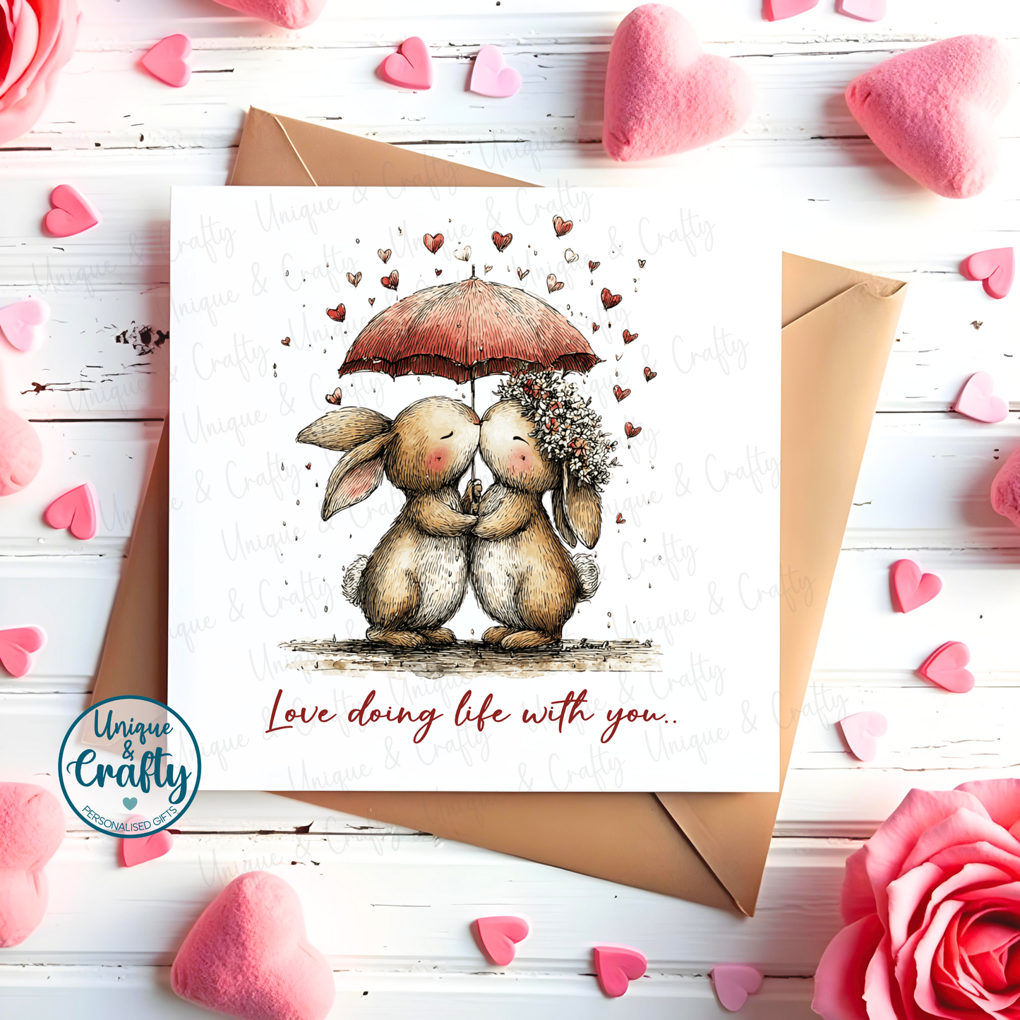 Love doing life with you.. Valentine's Day Card. 6x6in cards.