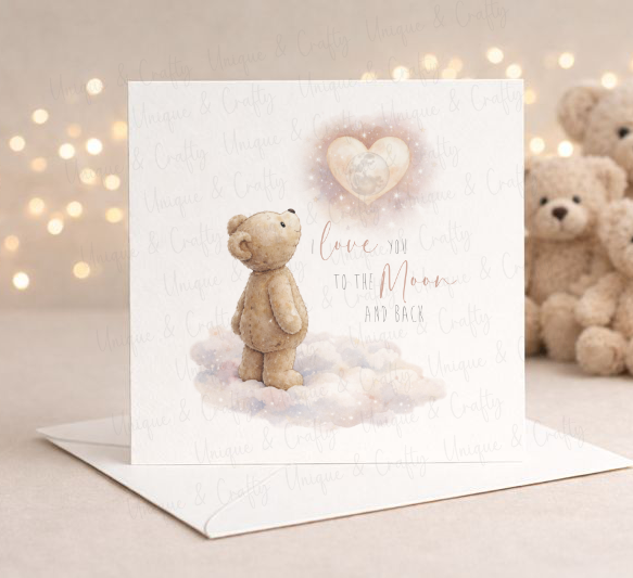 🌙 Personalised “Love You to the Moon & Back” Card