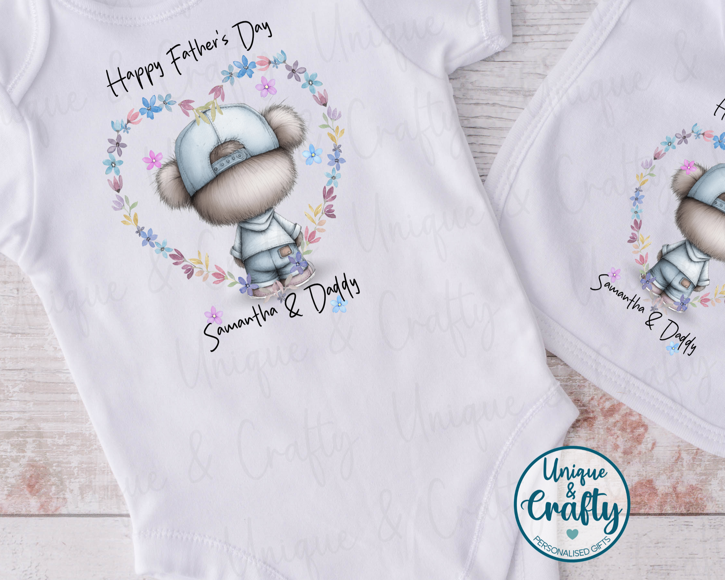Father's Day Bib, Vest or Sleepsuit.. New Baby. Giftset