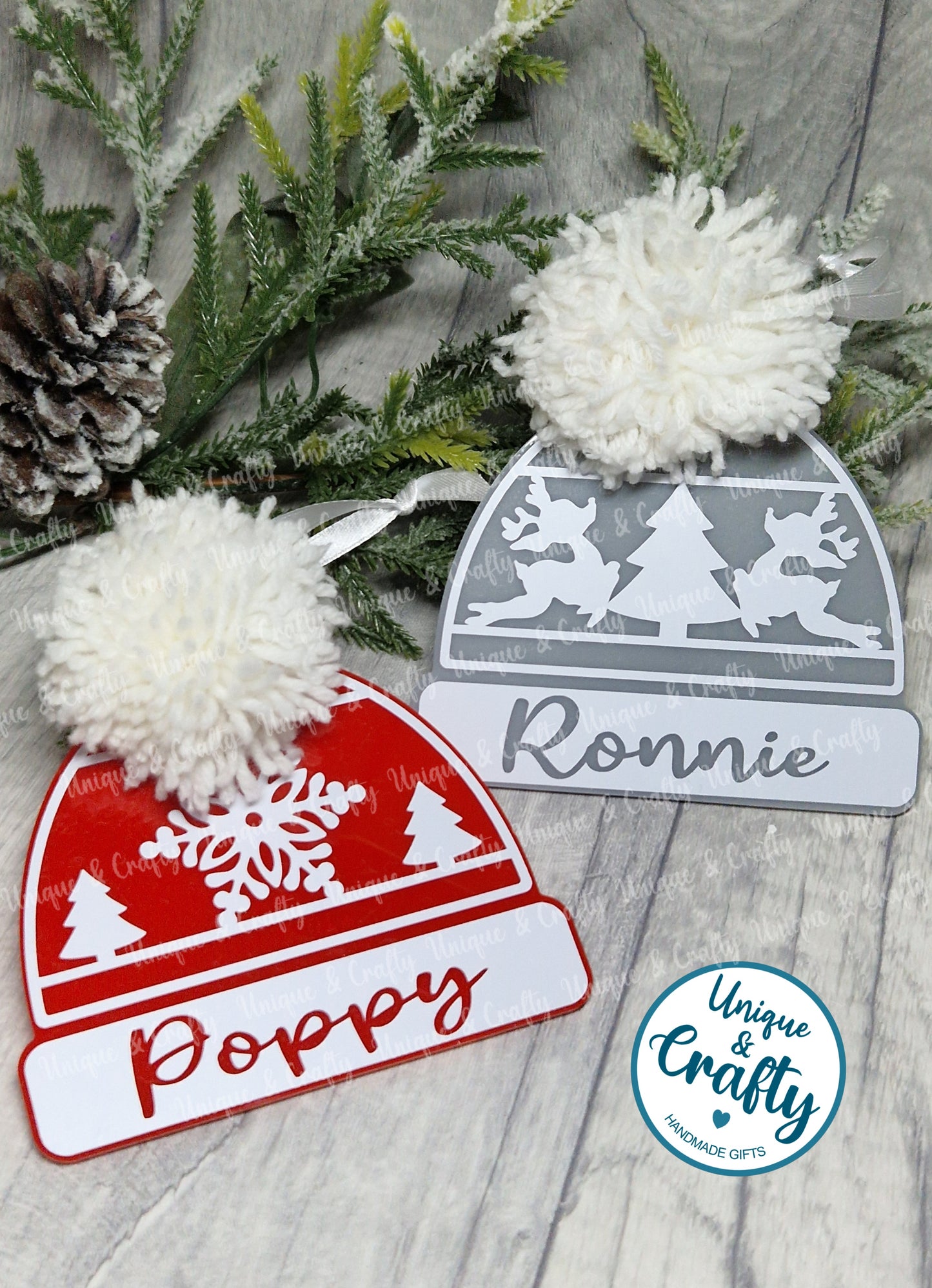 Christmas Bobble Beanie Hat plaque