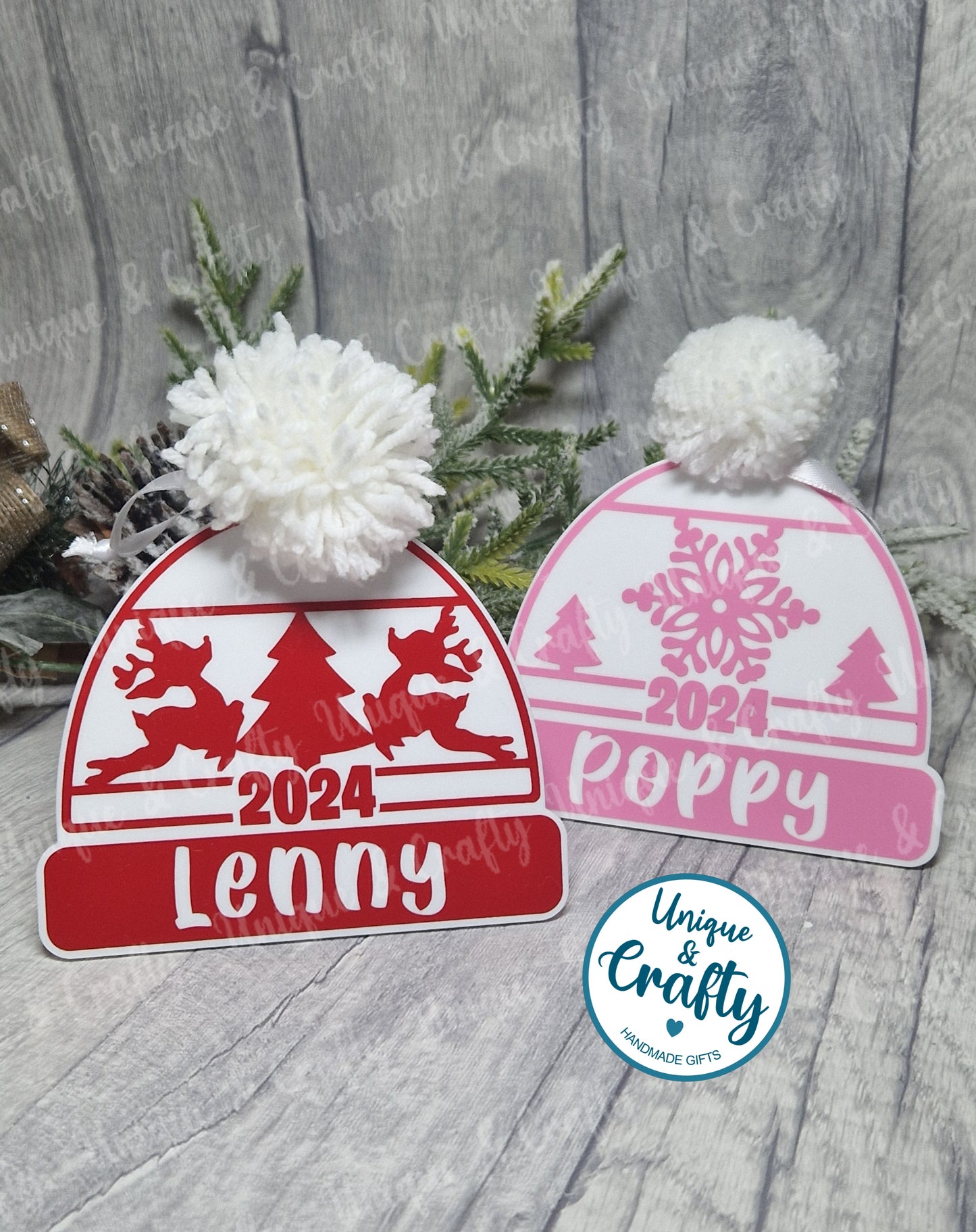 Christmas Bobble Beanie Hat plaque