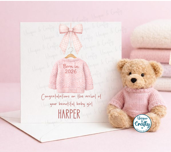 New Baby Card. Congratulations. New parents Grandparents.