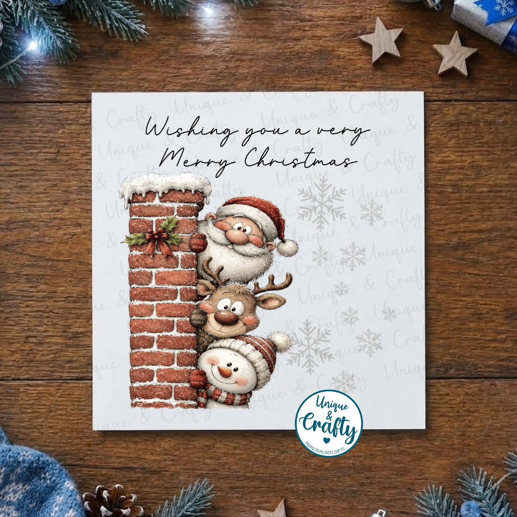 Christmas Peeping Characters Christmas Cards – Set of 6, 12 or 18