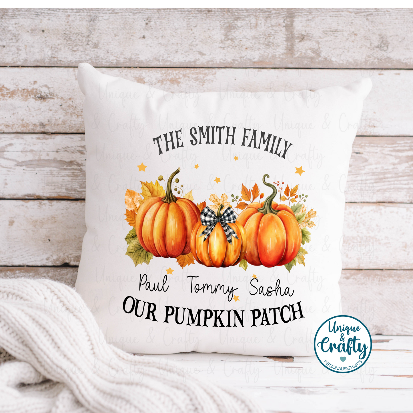 Our Pumpkin Patch Family Cushion