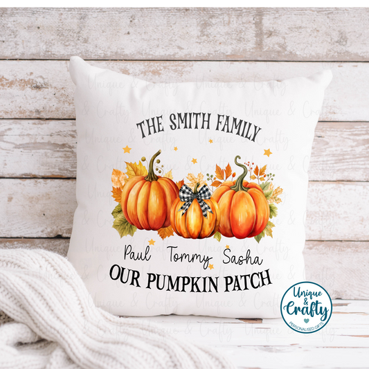 Our Pumpkin Patch Family Cushion