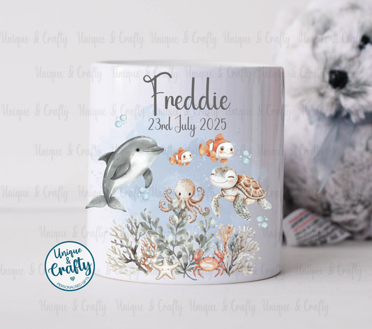 *AUGUST FREEBIE* Ceramic Money box.. Under the sea theme