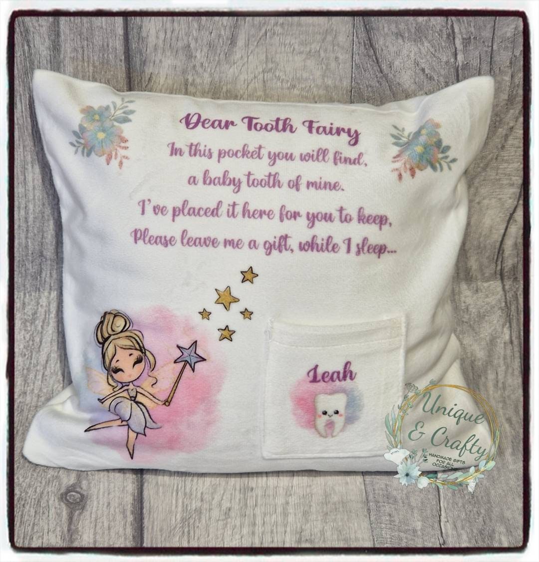 Personalised Toothfairy pillow - cushion.. jungle or fairy