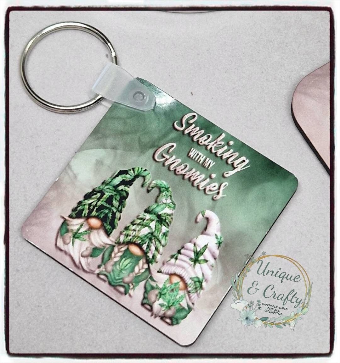 Smoking with my Gnomies.. Mug, Coaster and Keyring..