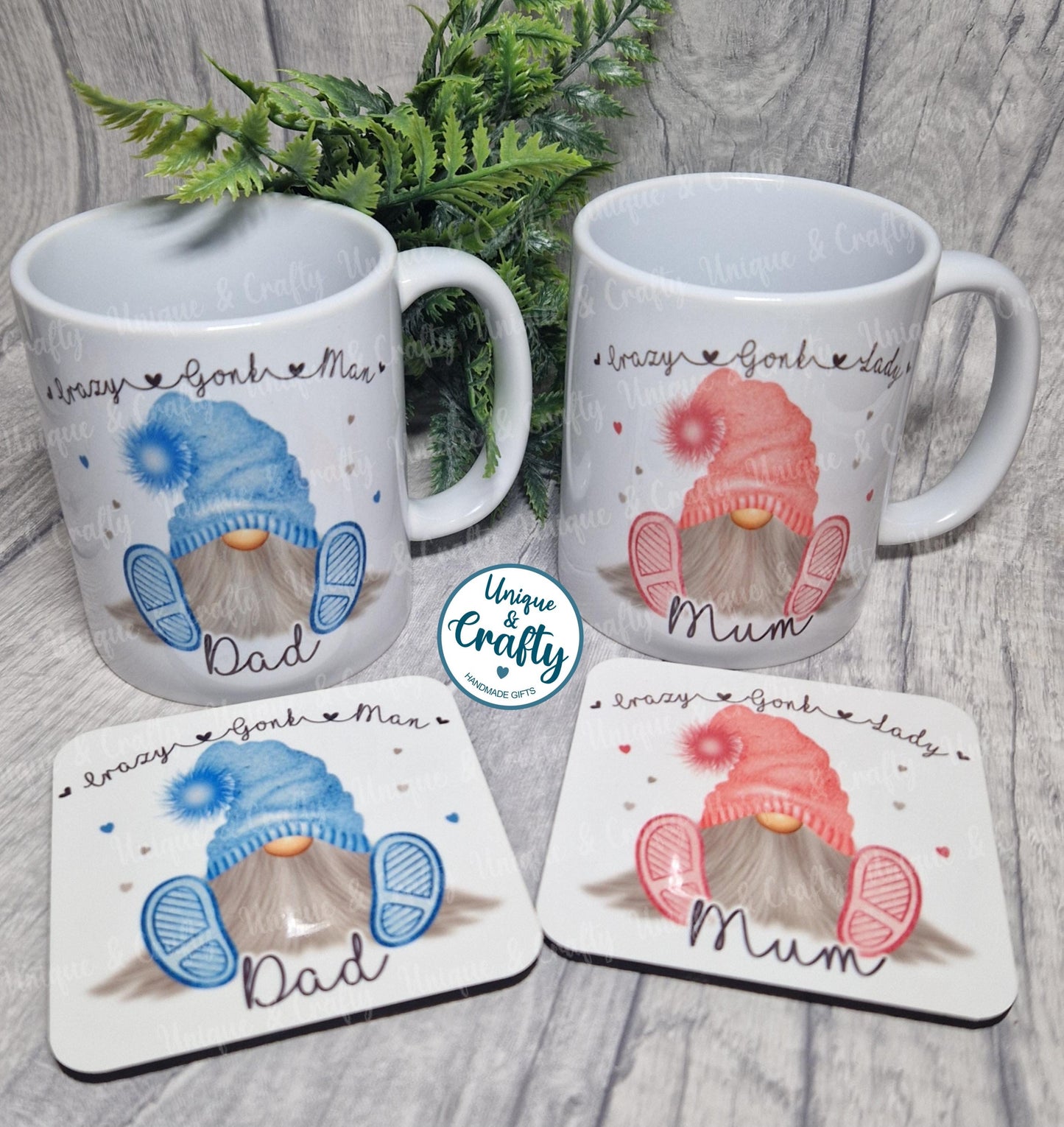 Crazy Gonk Mug and Coaster.. personalised