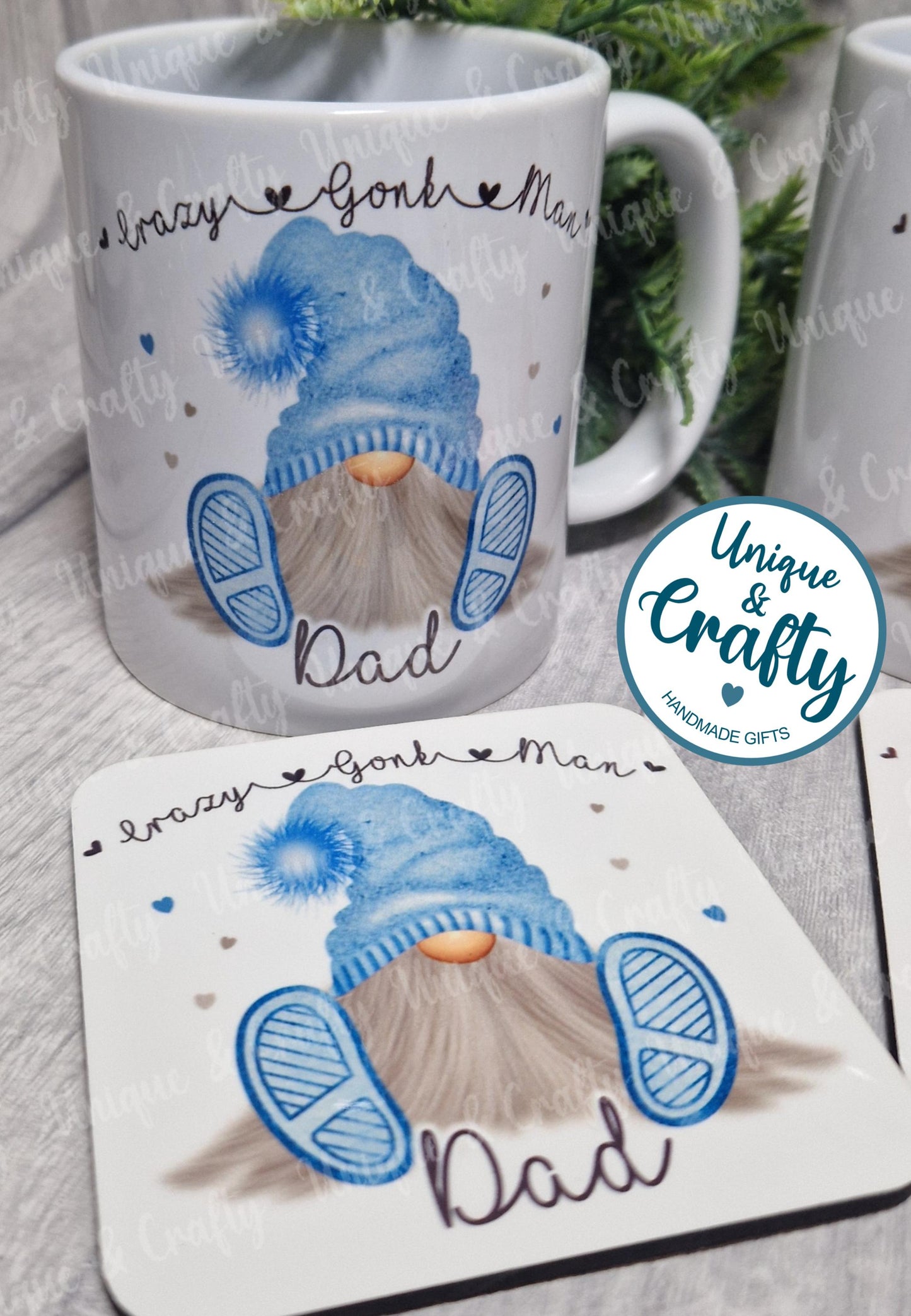 Crazy Gonk Mug and Coaster.. personalised