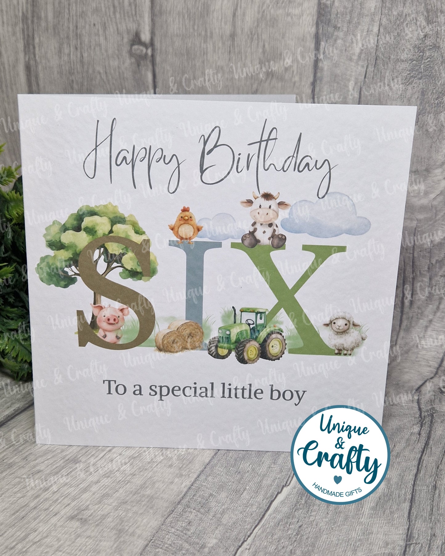 Farmyard themed Birthday Card. 6x6in