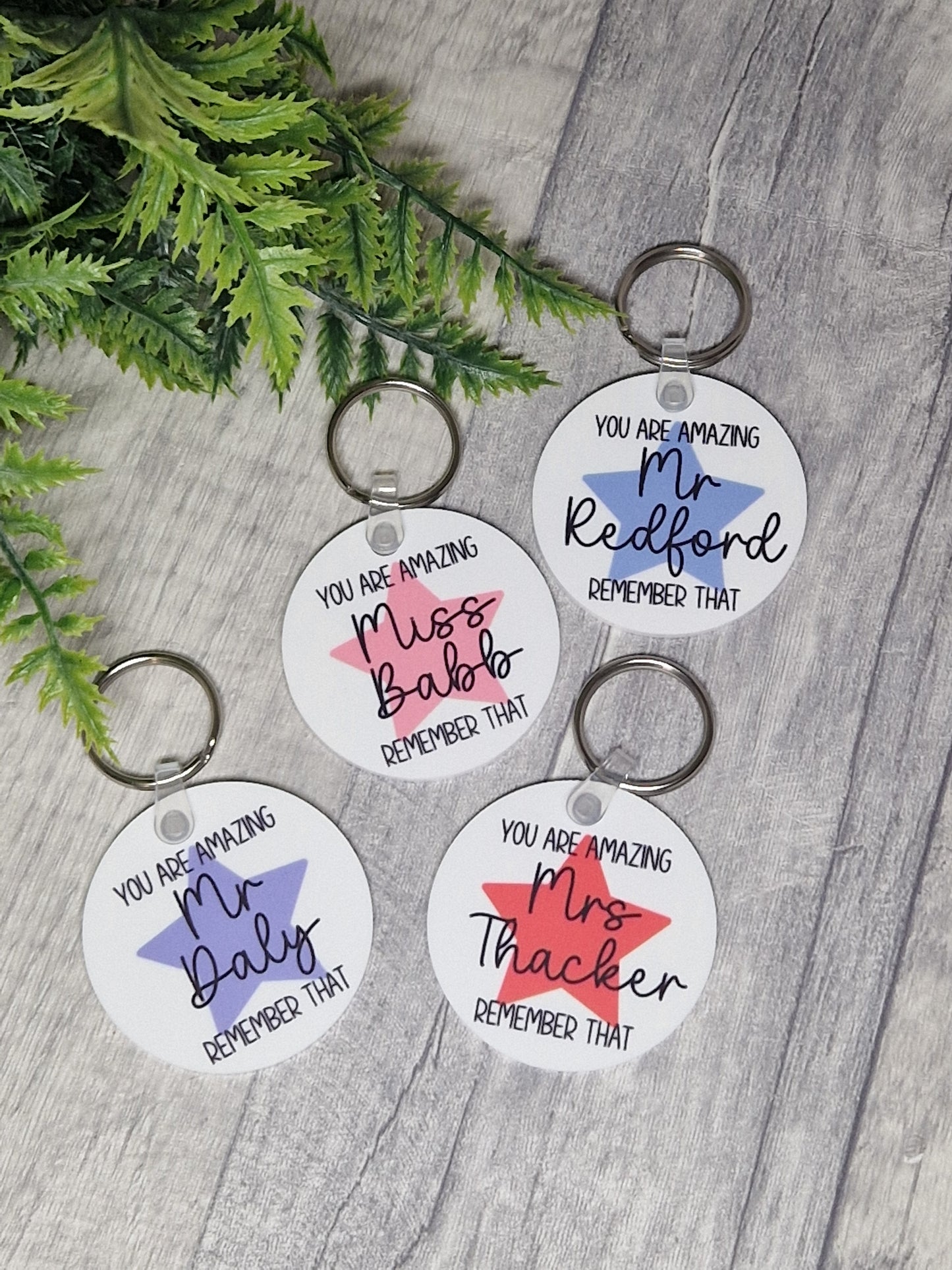 Class size pack. You are amazing star keyring. Acrylic tag. End of term.