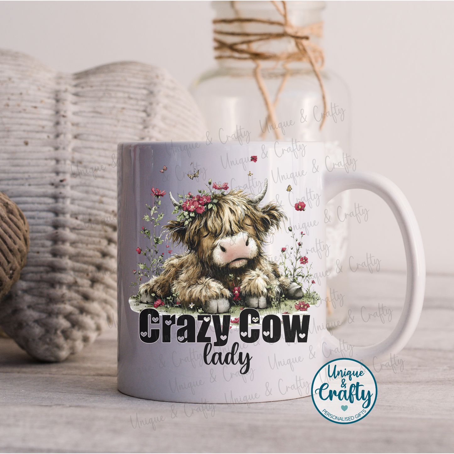 Crazy Cow lady Mug and Coaster..