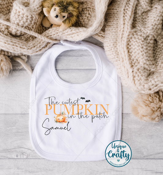 Cutest Pumpkin Halloween Baby Bib