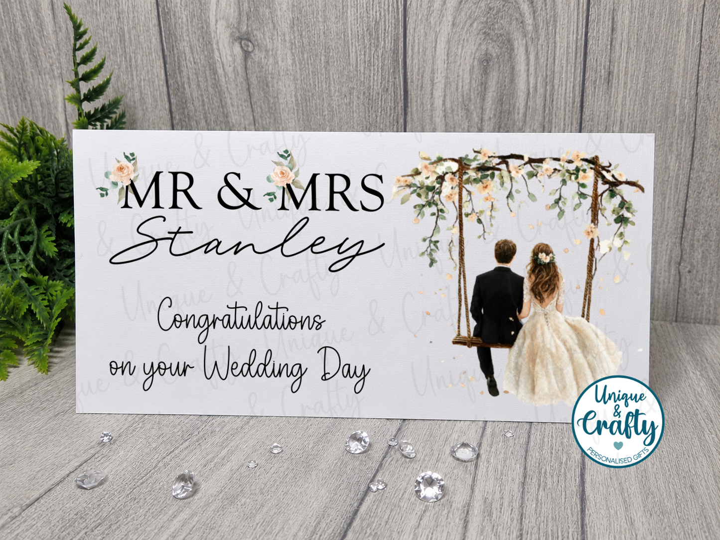 Wedding Money Holder Gift Card. Swing design