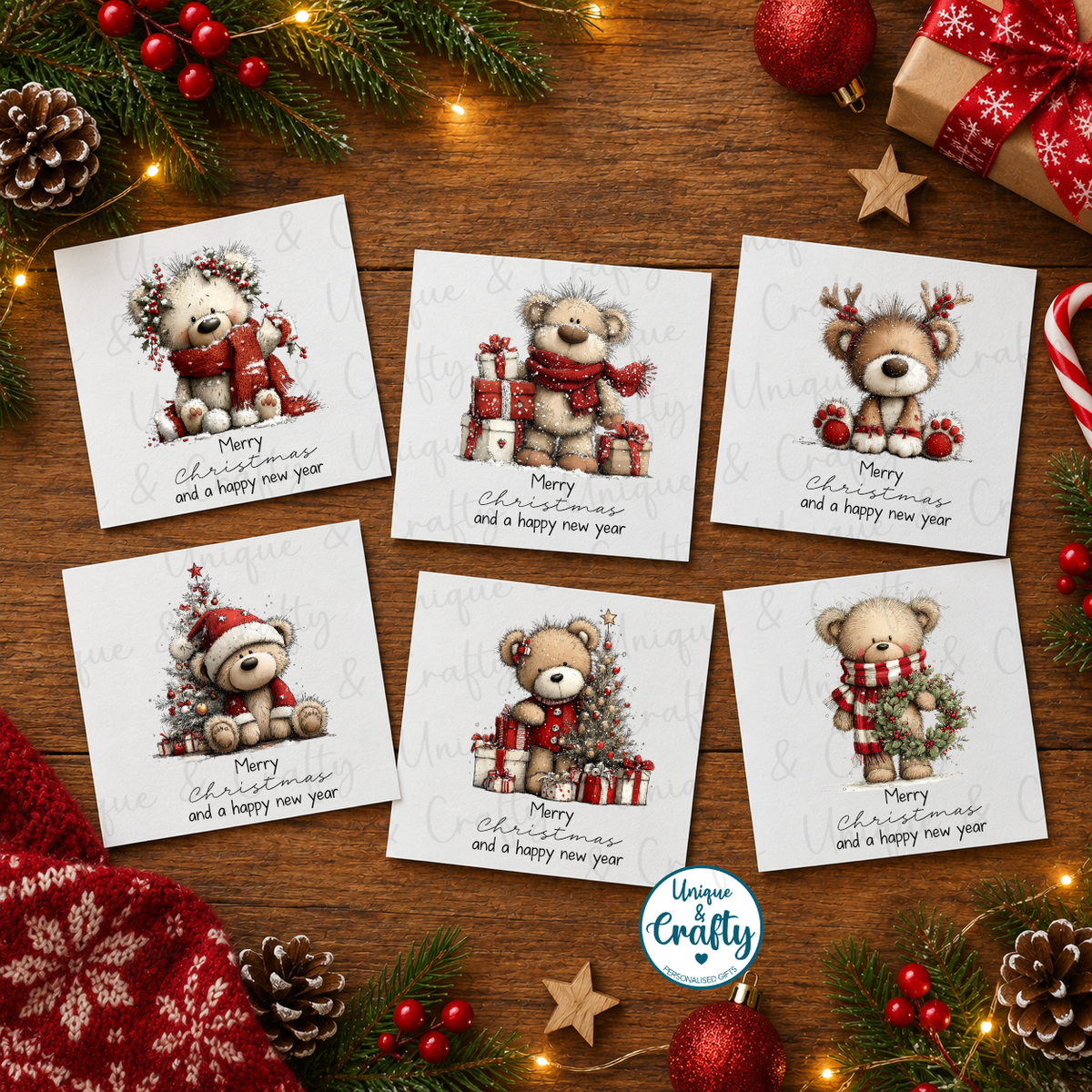 Christmas Bears Christmas Cards – Set of 6, 12 or 18