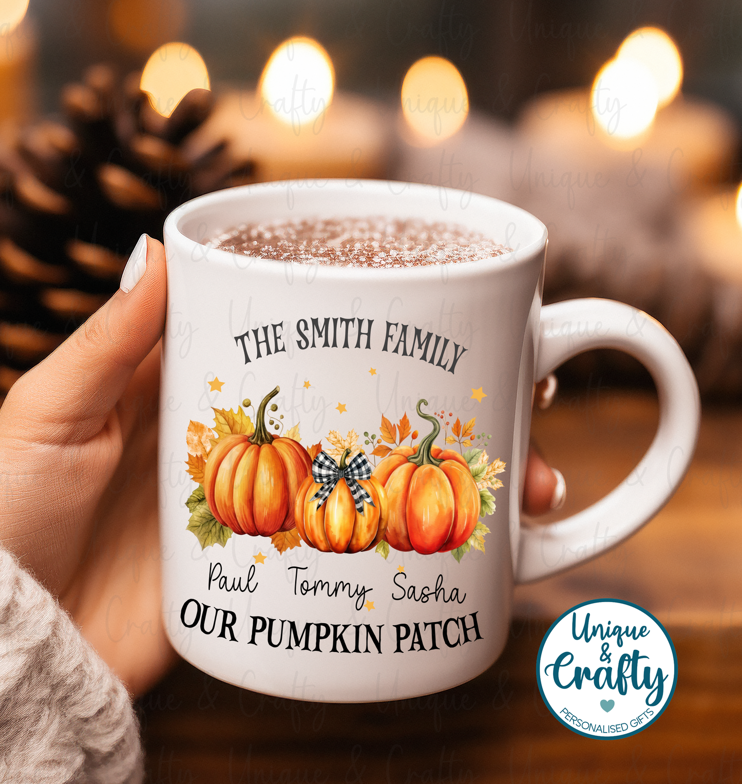 Our Pumpkin Patch Family Cup and Coaster set
