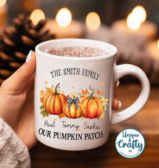 Our Pumpkin Patch Family Cup and Coaster set
