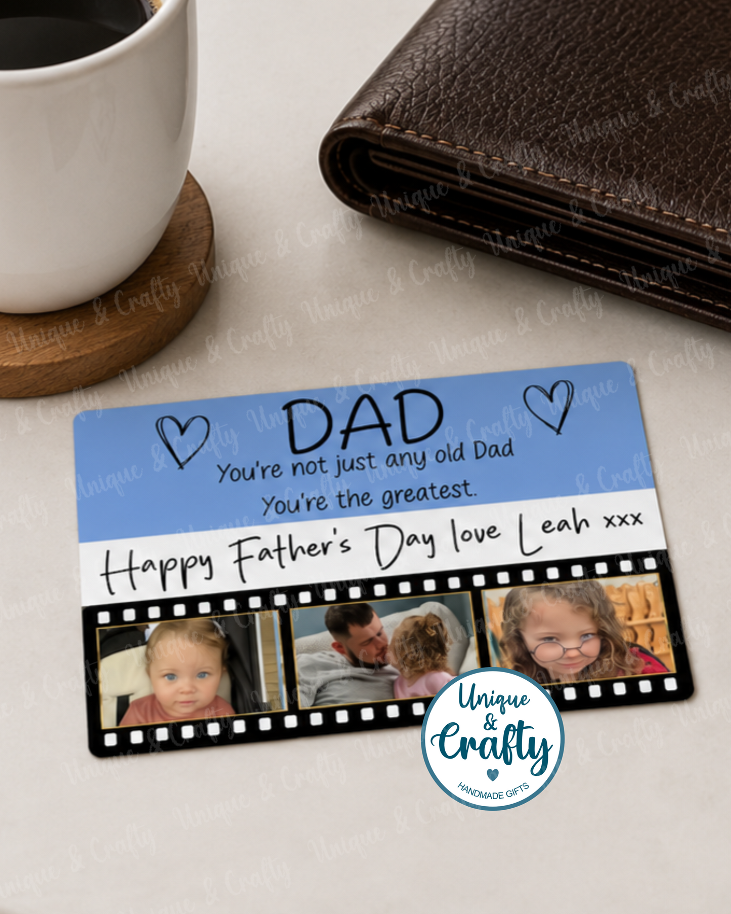 Personalised Father's Day Wallet Card.