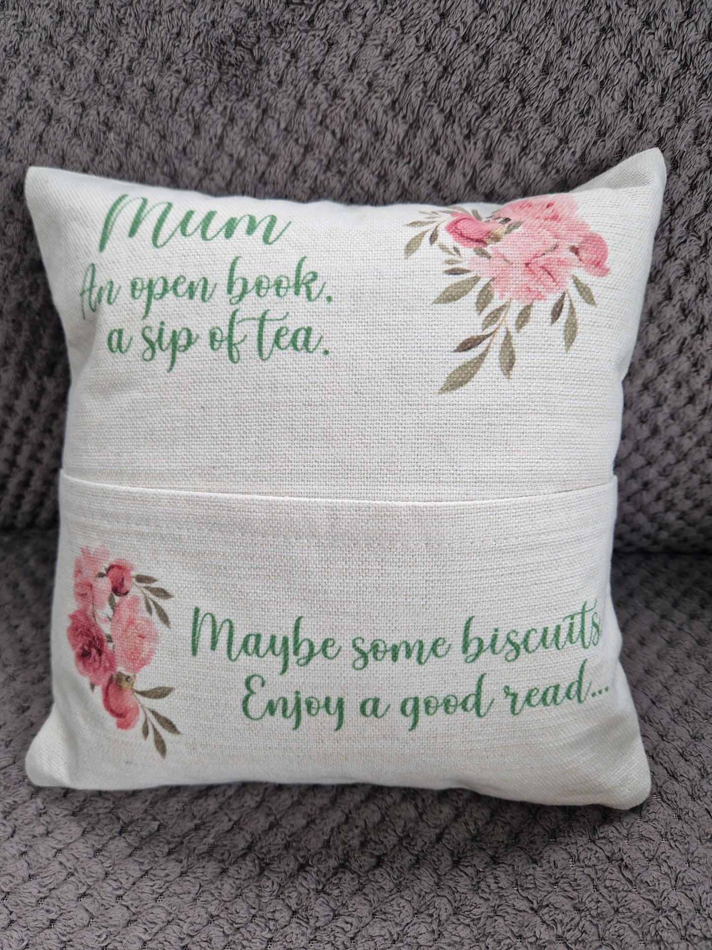 REDUCED 30cm book cushion