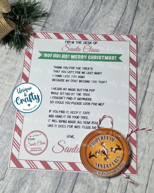 Santa’s Lost Button and Letter. Stocking filler