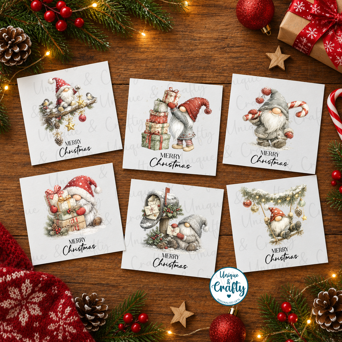 Christmas Gnome Christmas Cards – Set of 6, 12 or 18