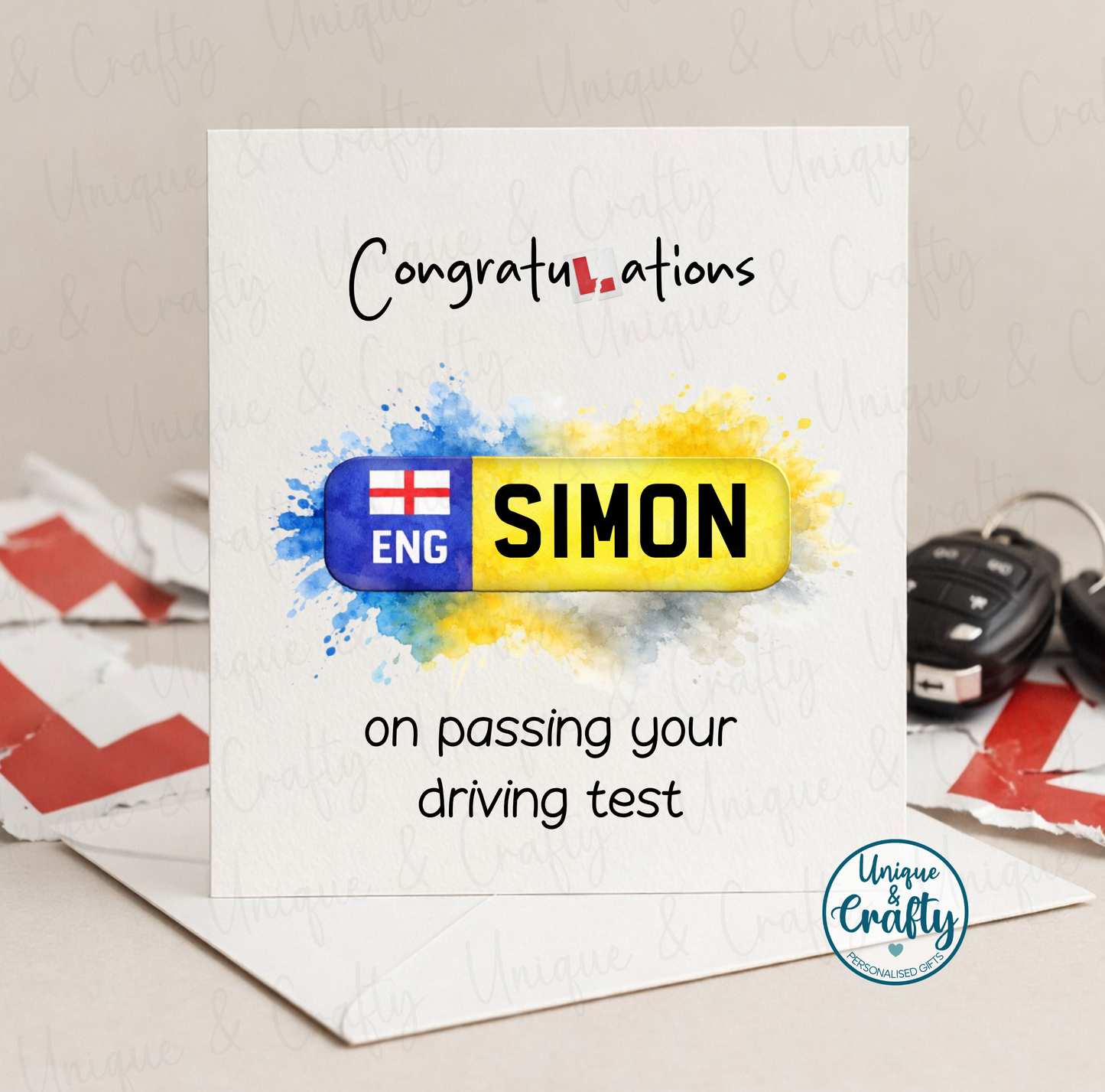 New Driver. Passed Driving Test. 6x6in card