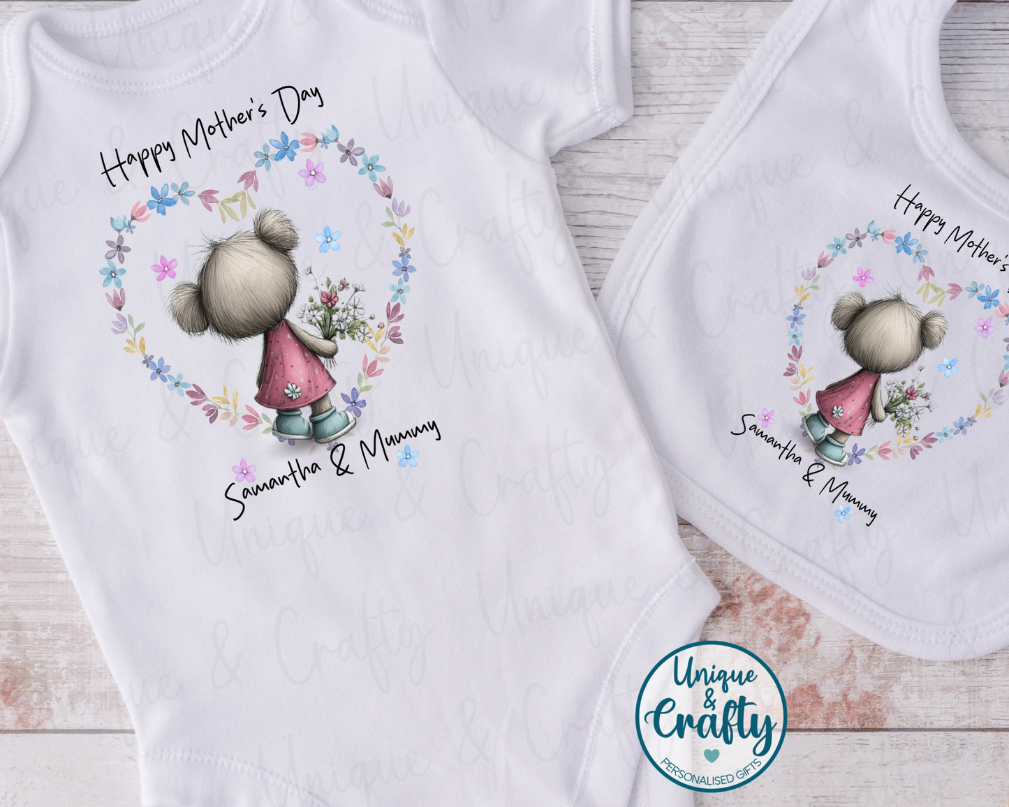 Mother's Day Bib, Vest or Sleepsuit.. New Baby. Giftset